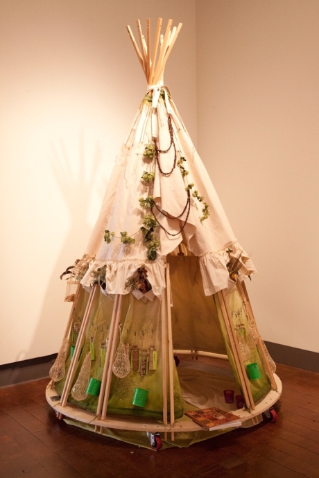 Traveling SeedBomb dress set up in Begovich Gallery